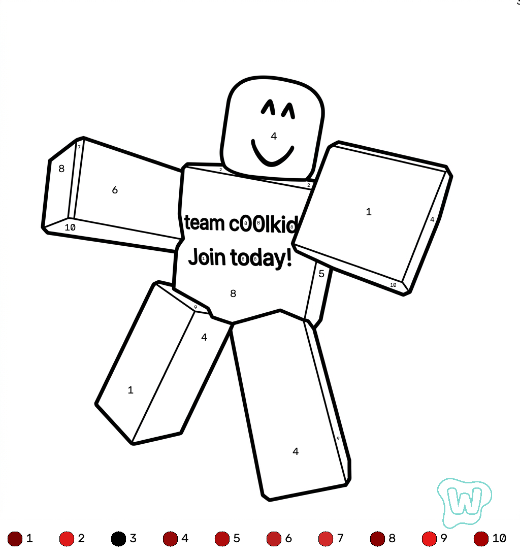 C00lKidd Roblox coloring by numbers adornos para colorear