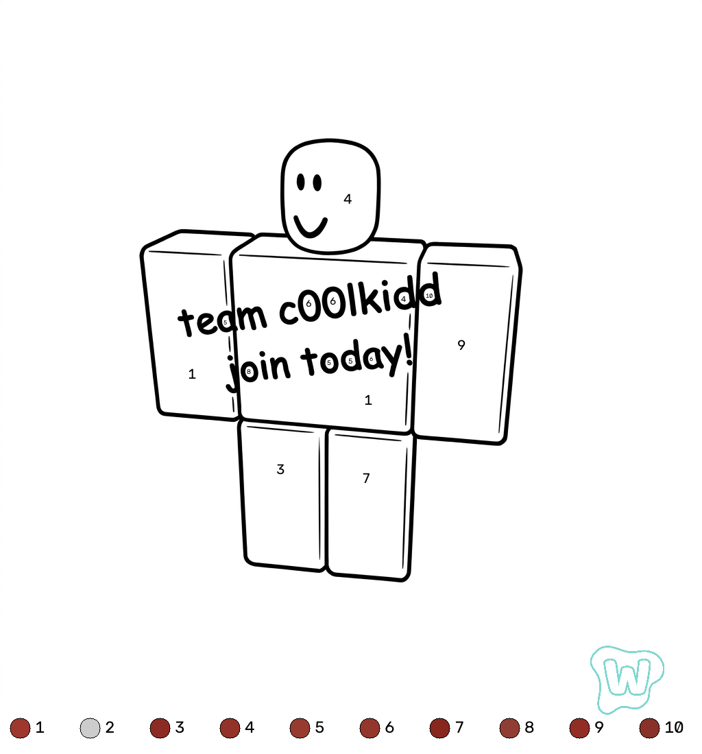 páginas para colorear kawaii lindas C00lKidd Roblox coloring by numbers