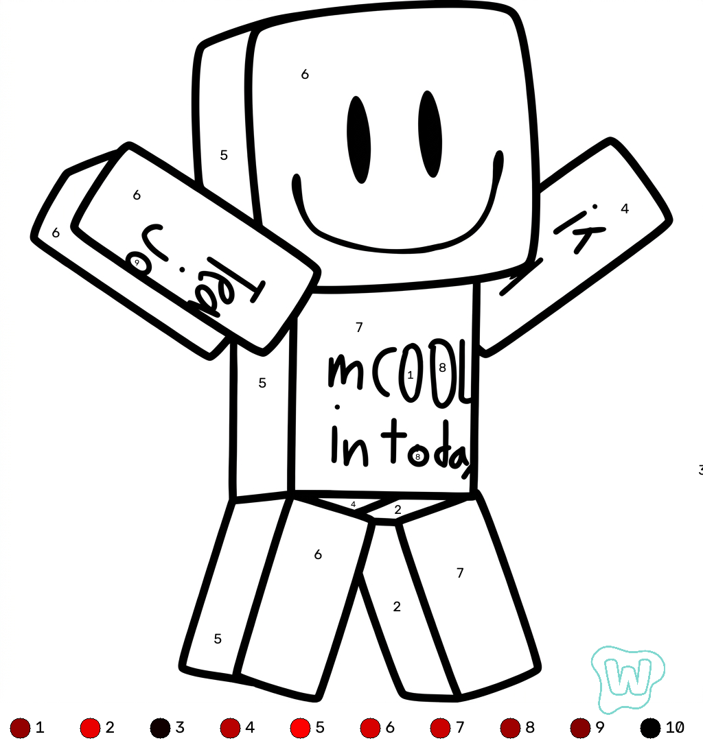 páginas para colorear C00lKidd Roblox coloring by numbers gratis