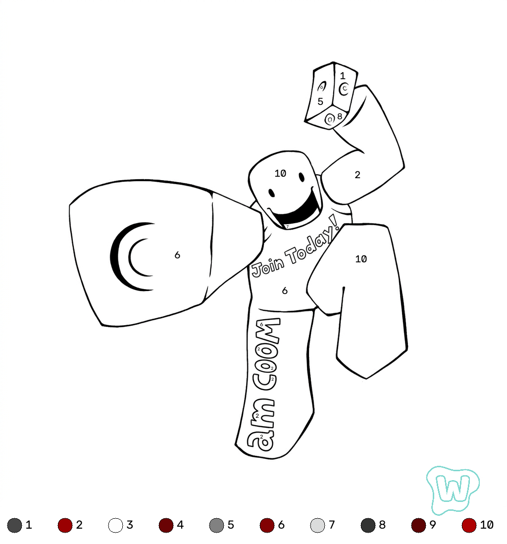 C00lKidd Roblox coloring by numbers descargar PDF gratis