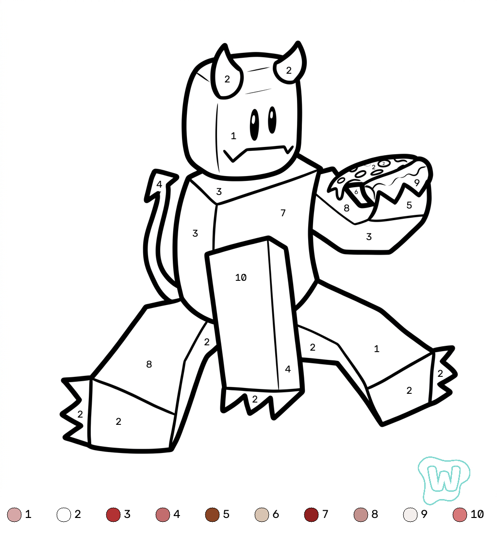 C00lKidd Roblox coloring by numbers PDF para imprimir gratis