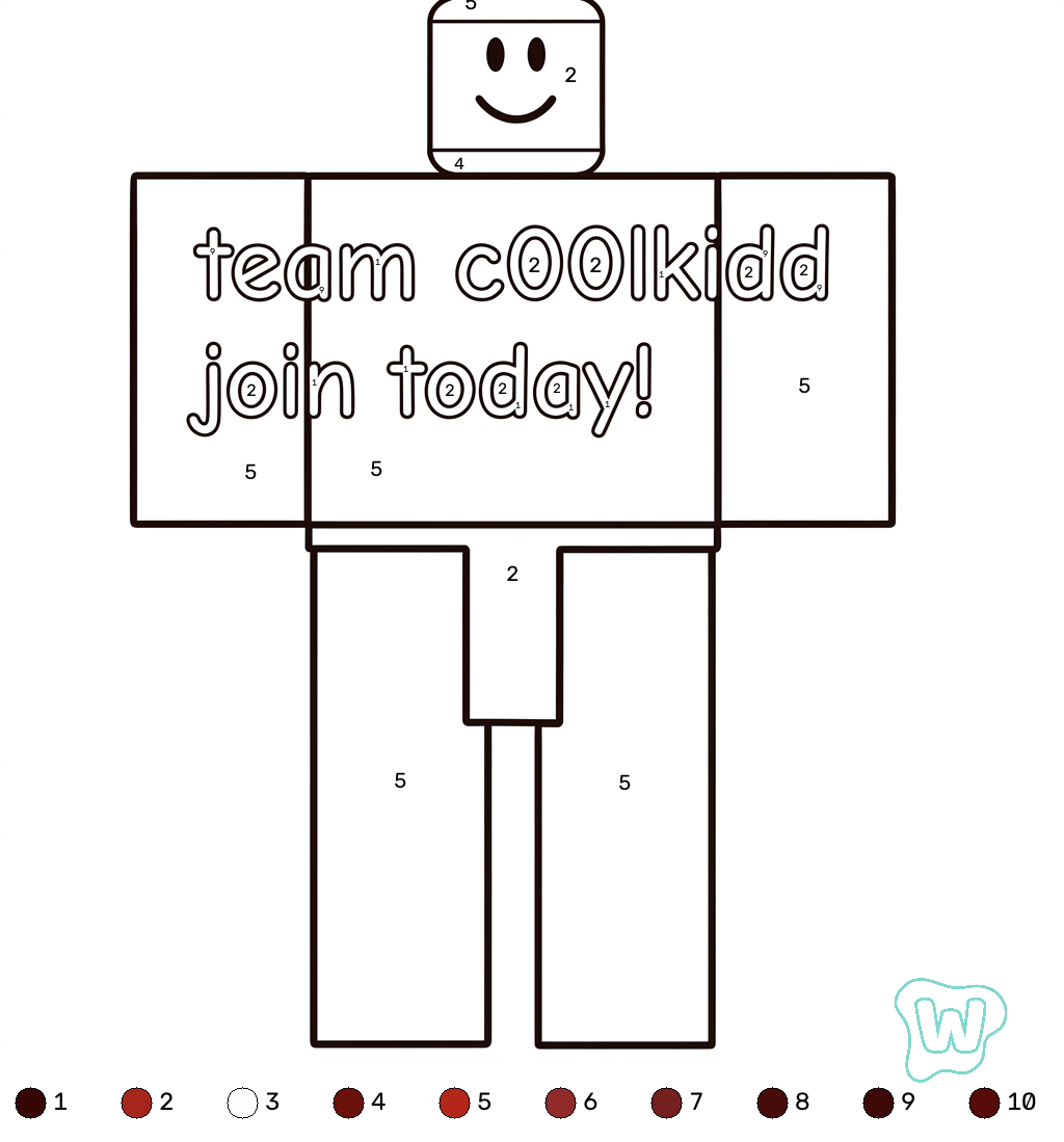 lindas páginas para colorear C00lKidd Roblox coloring by numbers