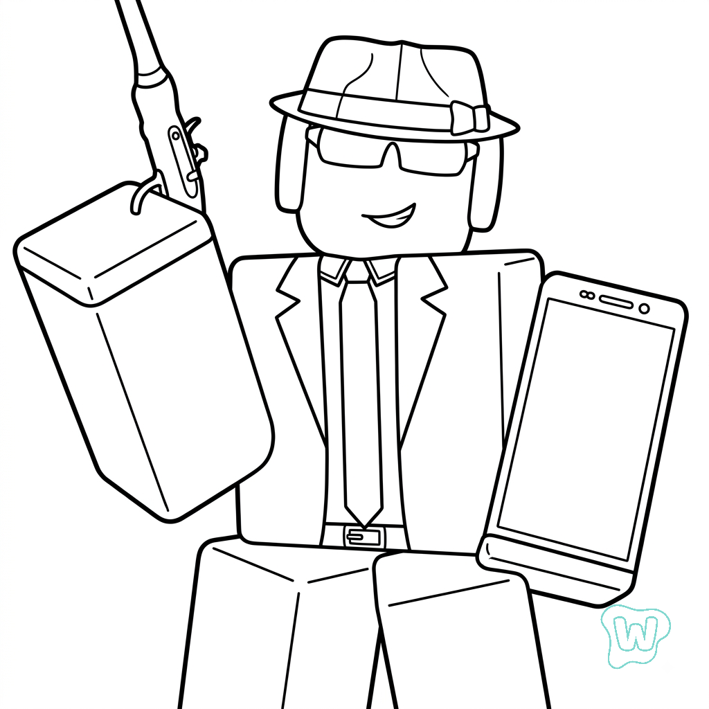 páginas para colorear lindas y fáciles de Chance Roblox