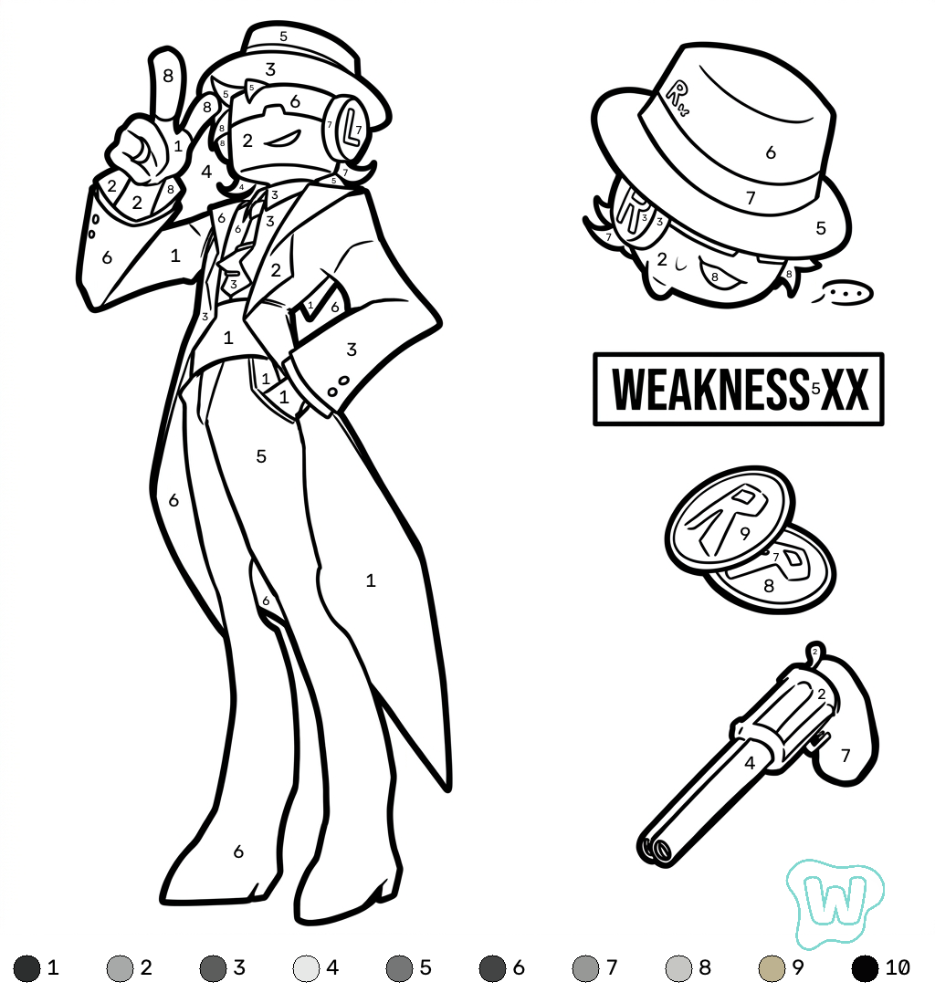 Chance Roblox coloring by numbers adornos para colorear