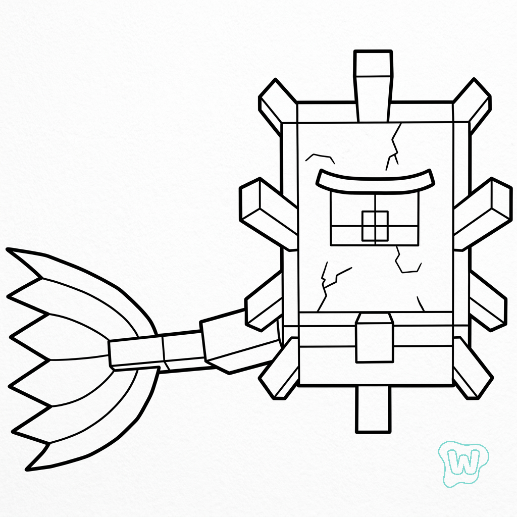 Elder Guardian Minecraft para colorear gratis