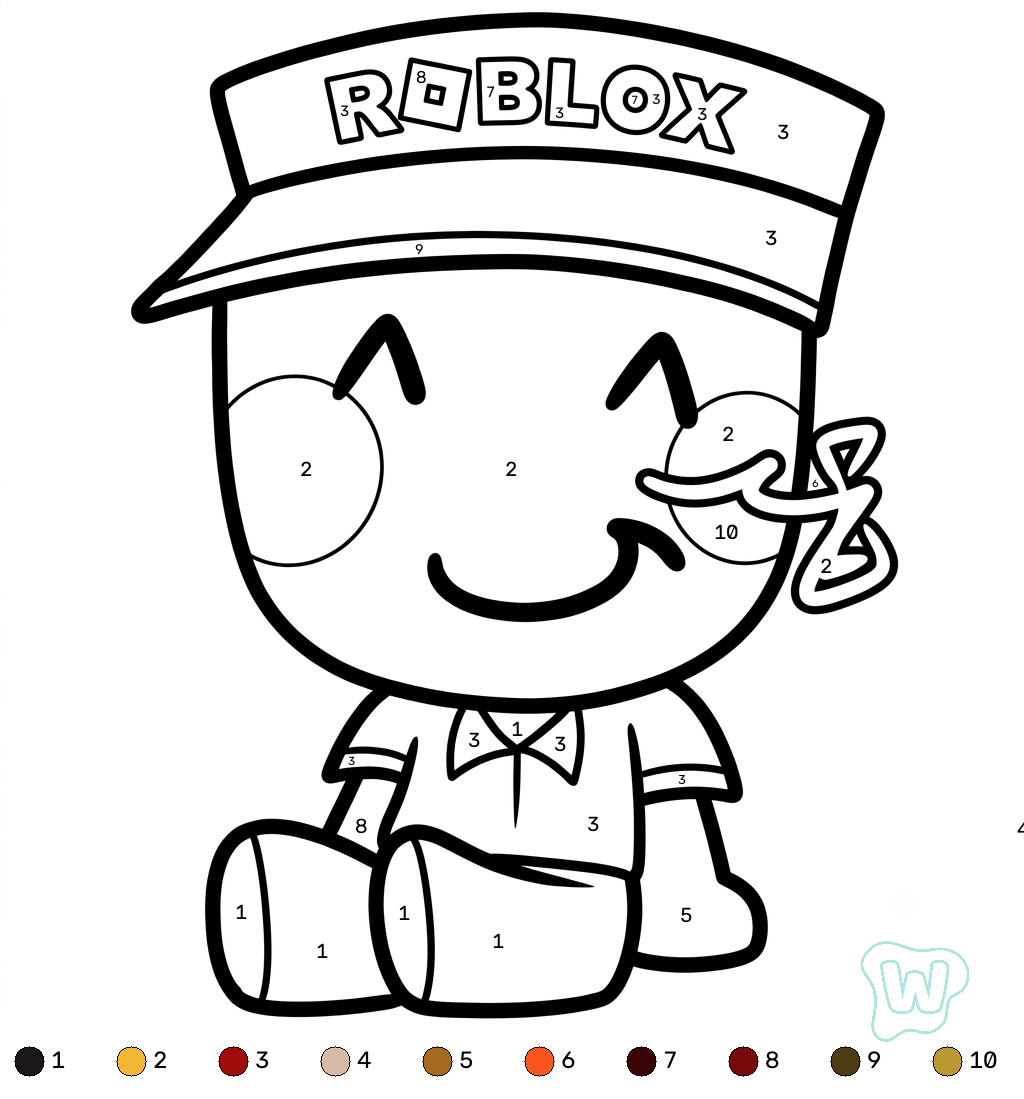 lindas páginas para colorear Elliot Roblox Coloring by Numbers
