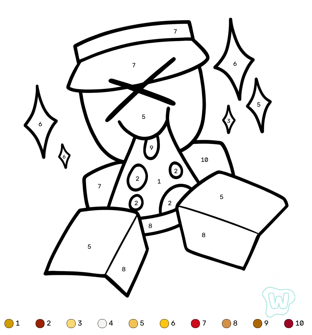 Elliot Roblox Coloring by Numbers páginas para colorear imprimibles