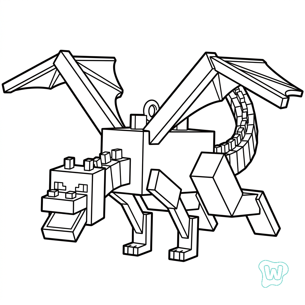 páginas para colorear Ender Dragon Minecraft