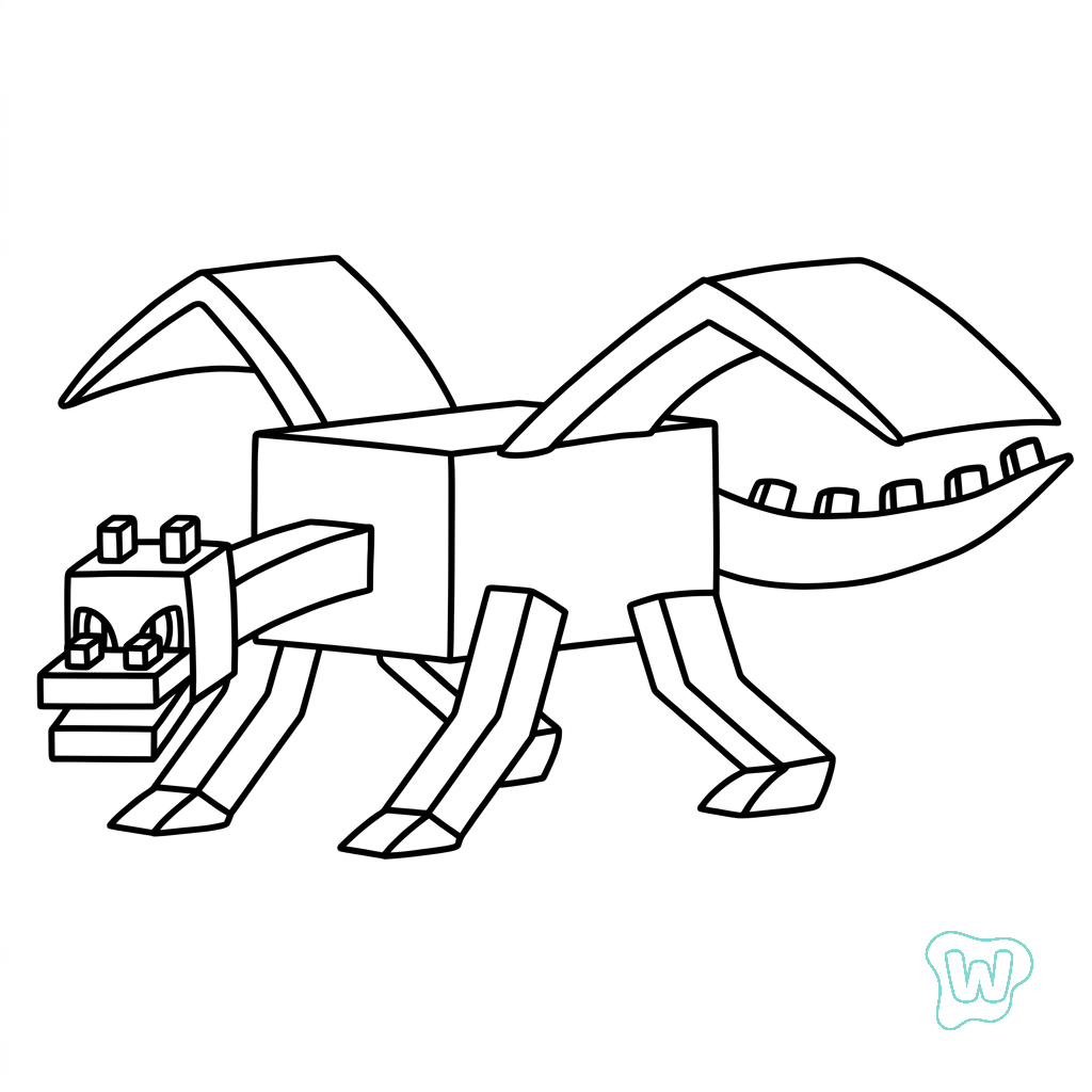 Ender Dragon Minecraft páginas para colorear gratis