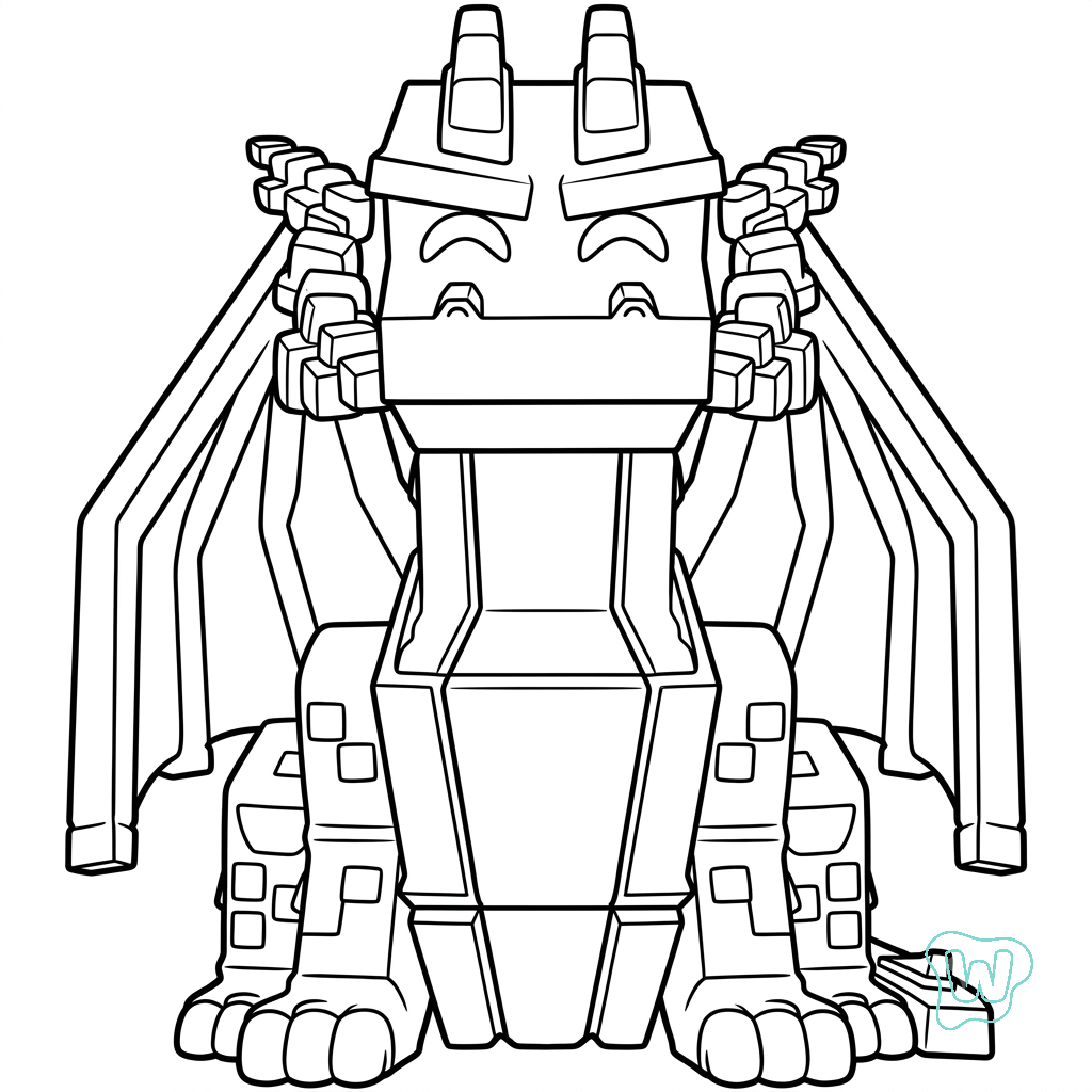 Ender Dragon Minecraft páginas para colorear para adultos pdf