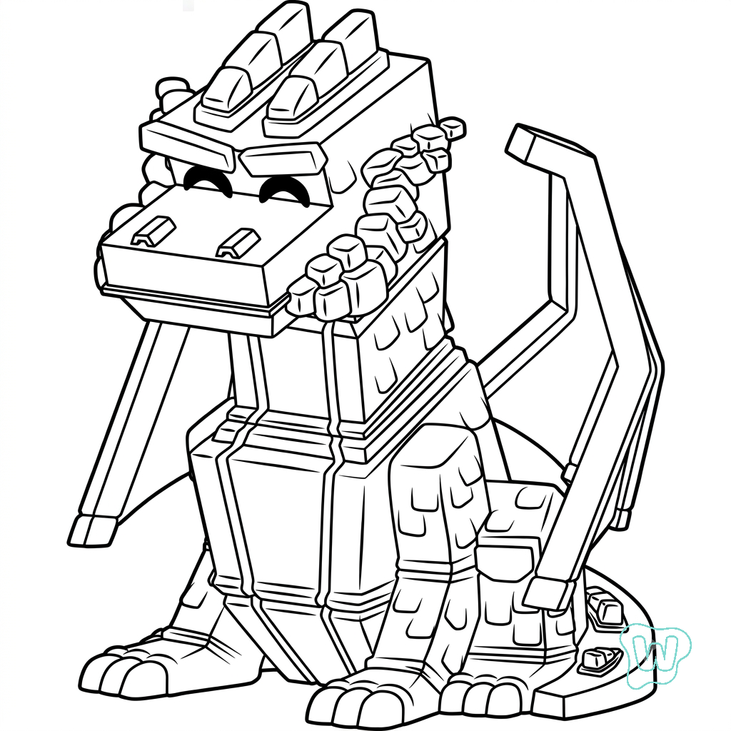 Ender Dragon Minecraft dibujos para colorear y Imprimir PDF gratis
