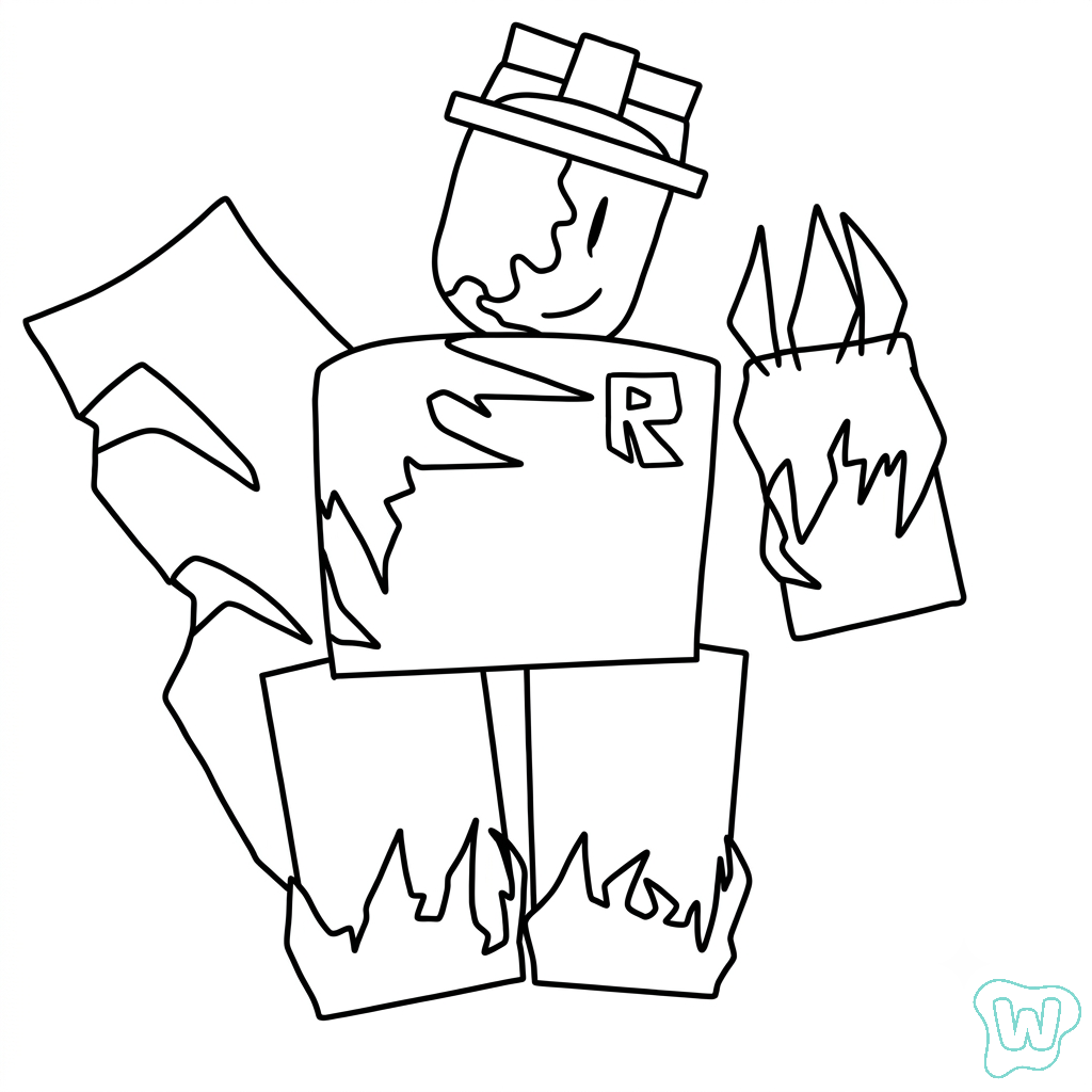 niños John Doe Roblox páginas para colorear