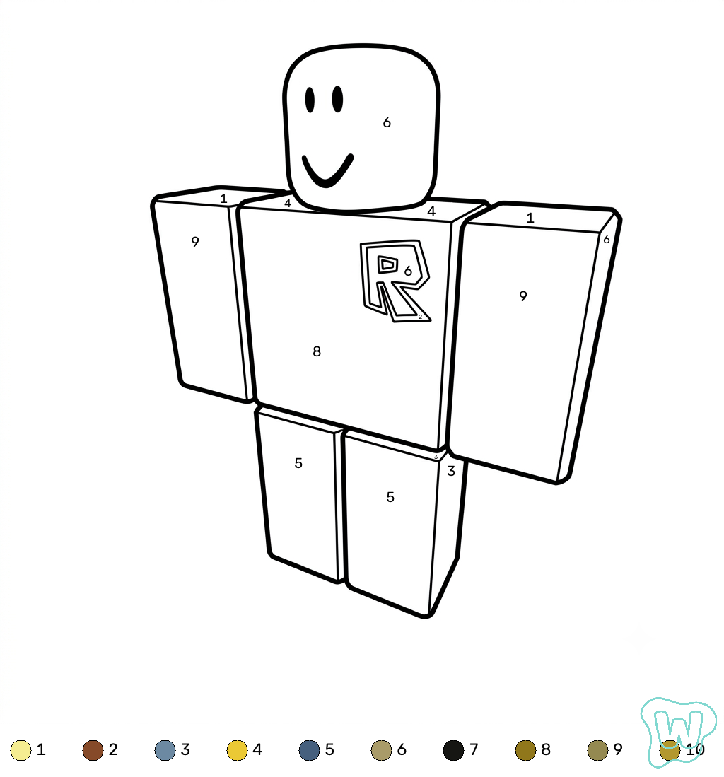John Doe Roblox coloring by number páginas para colorear para adultos pdf