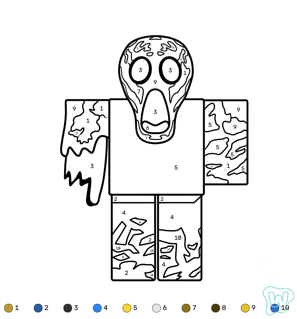 imprimir PDF gratis John Doe Roblox coloring by number