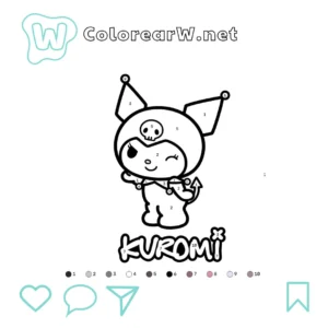 Kuromi colorear por números thumbnail