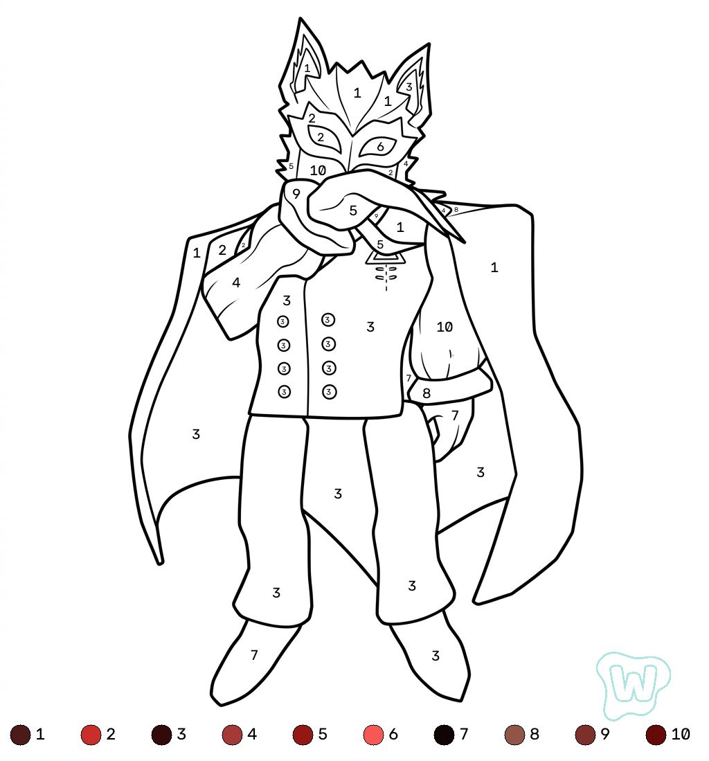 páginas para colorear imprimibles Nosferatu Roblox coloring by numbers