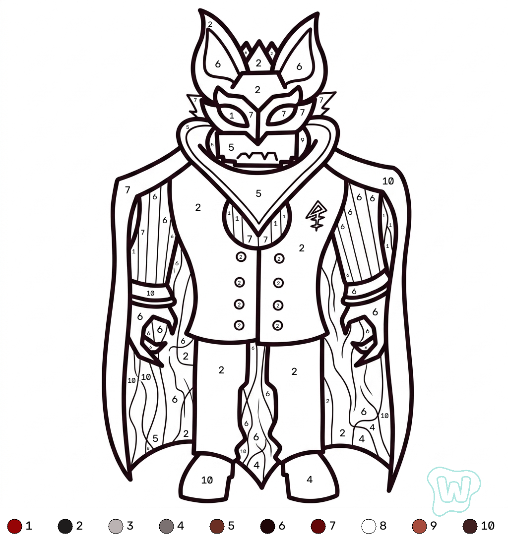 páginas para colorear de árboles Nosferatu Roblox coloring by numbers gratis