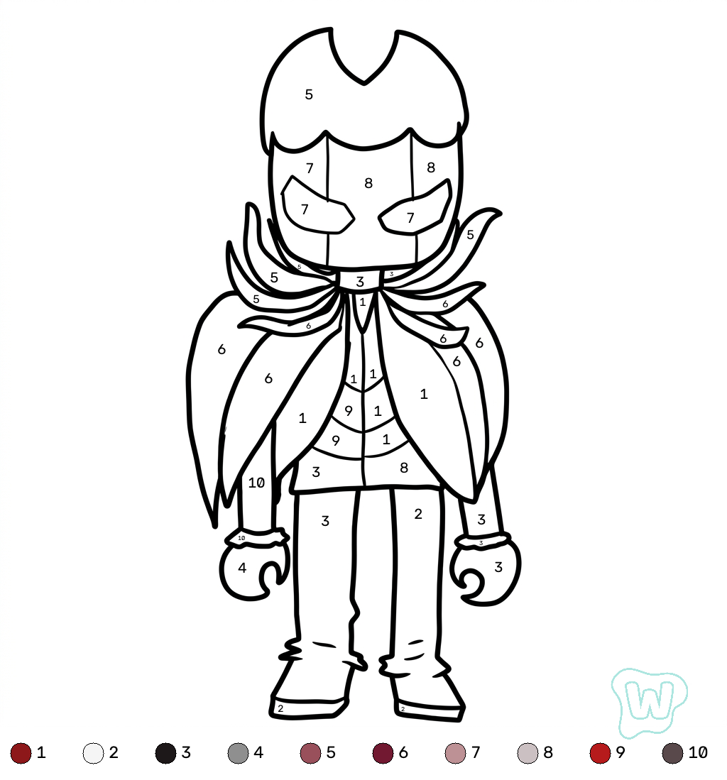 Nosferatu Roblox coloring by numbers páginas para colorear para adultos