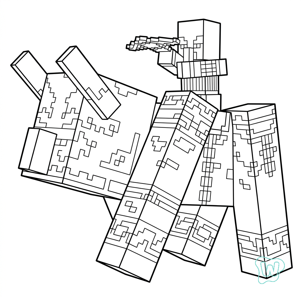divertidas páginas para colorear Ravager Minecraft