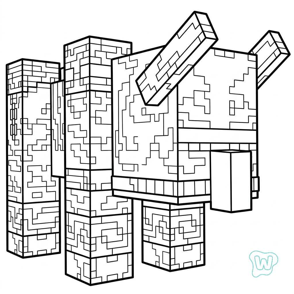 páginas para colorear para Ravager Minecraft