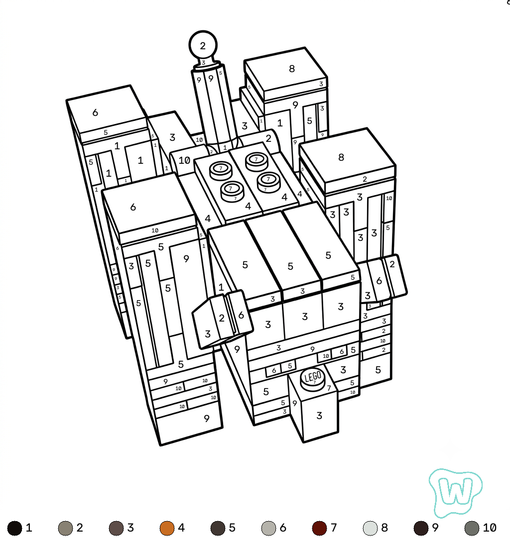 Ravager Minecraft coloring by numbers imprimir PDF gratis