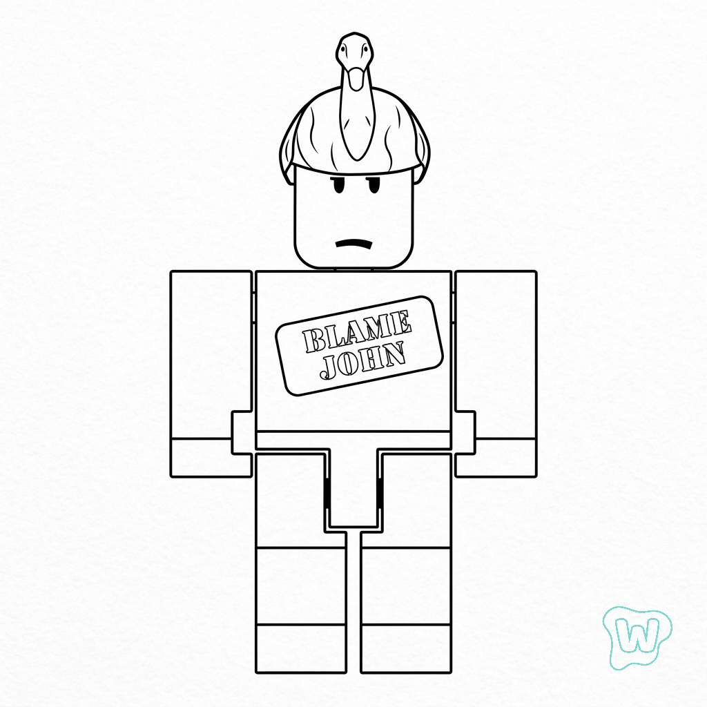Shedletsky Roblox páginas para colorear de adornos