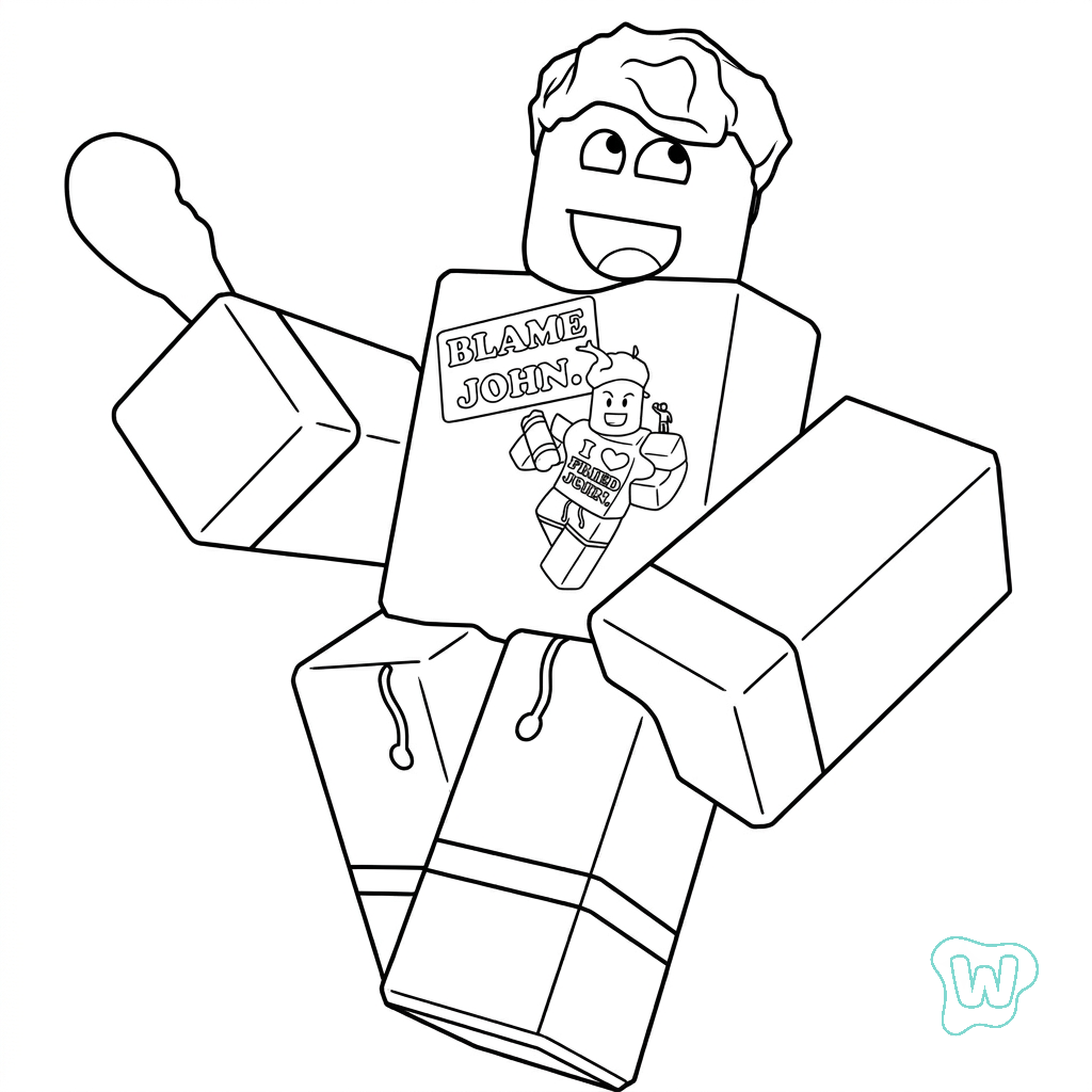 páginas para colorear fáciles de Shedletsky Roblox