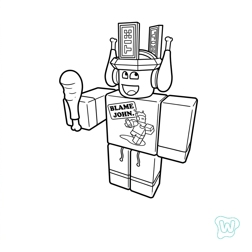 Shedletsky Roblox páginas para colorear imprimibles
