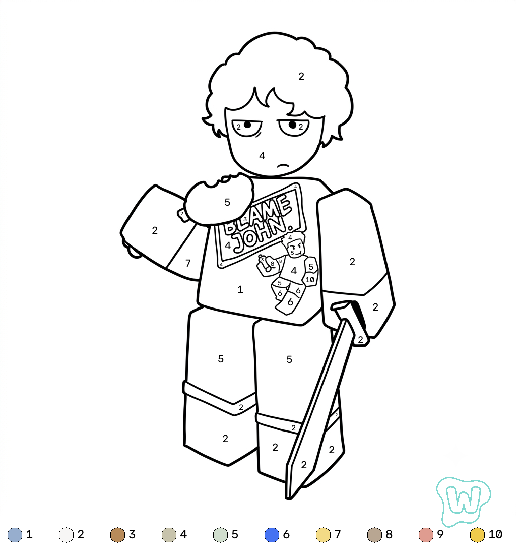 PDF gratis Shedletsky Roblox Coloring by Number