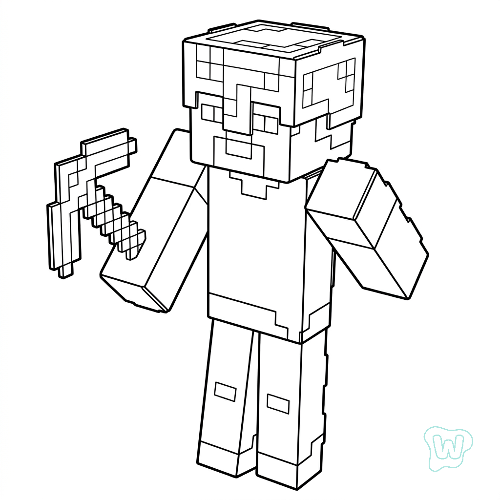 dibujos para colorear Steve Minecraft