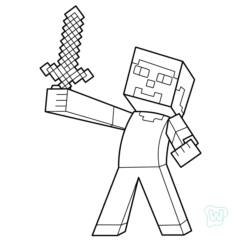 niños Steve Minecraft páginas para colorear