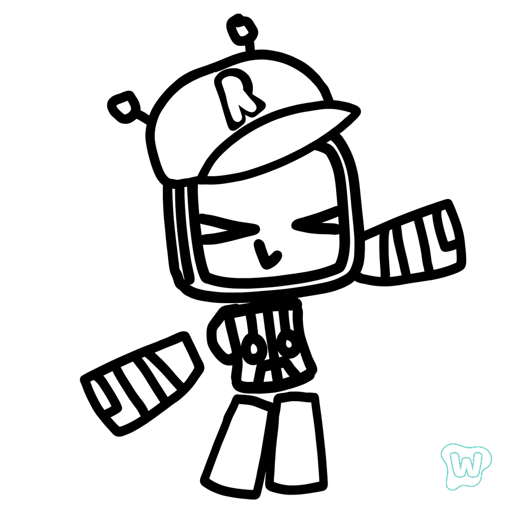 páginas para colorear fáciles de Veeronica Roblox