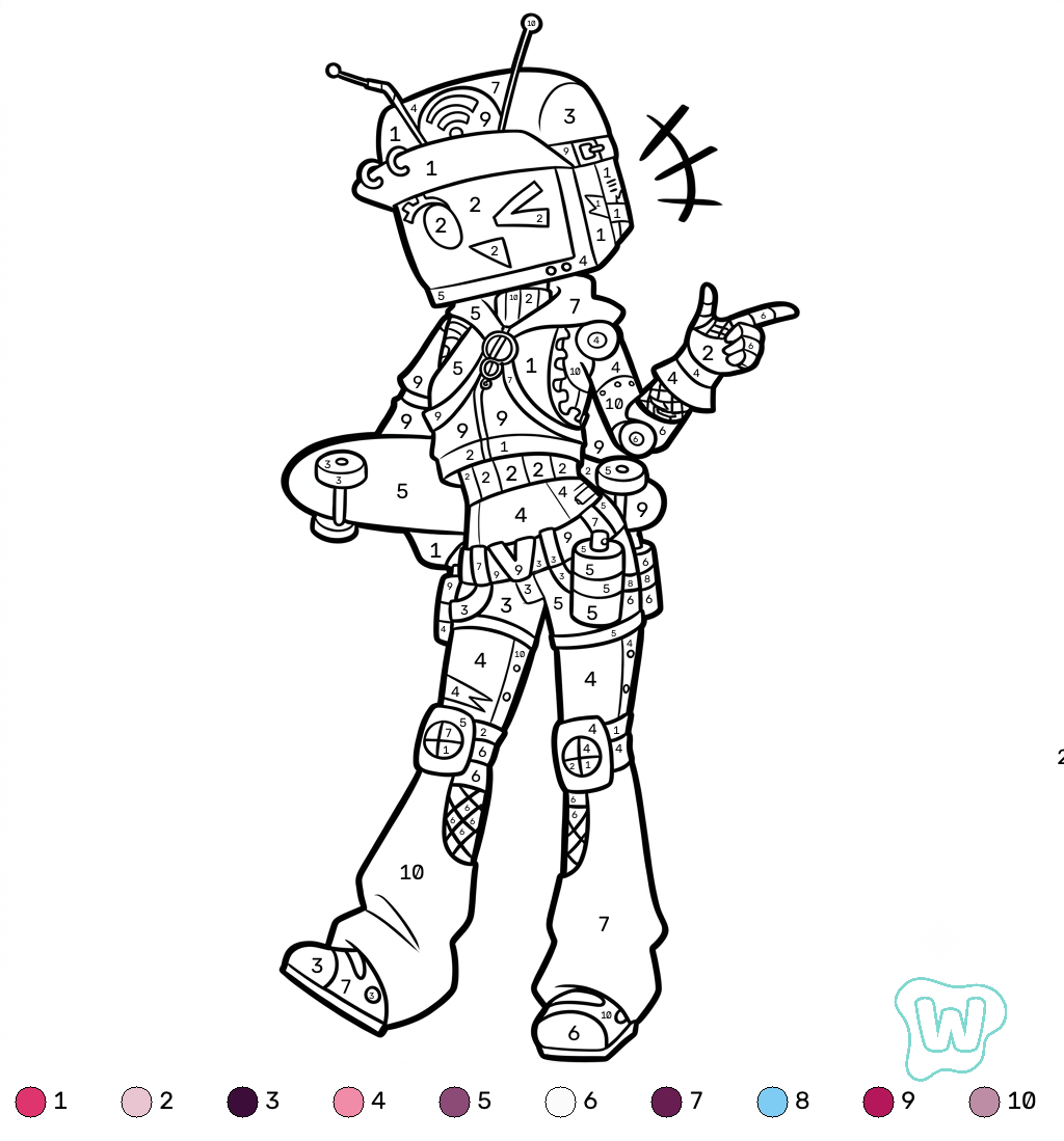 descargar PDF gratis Veeronica Roblox coloring by numbers