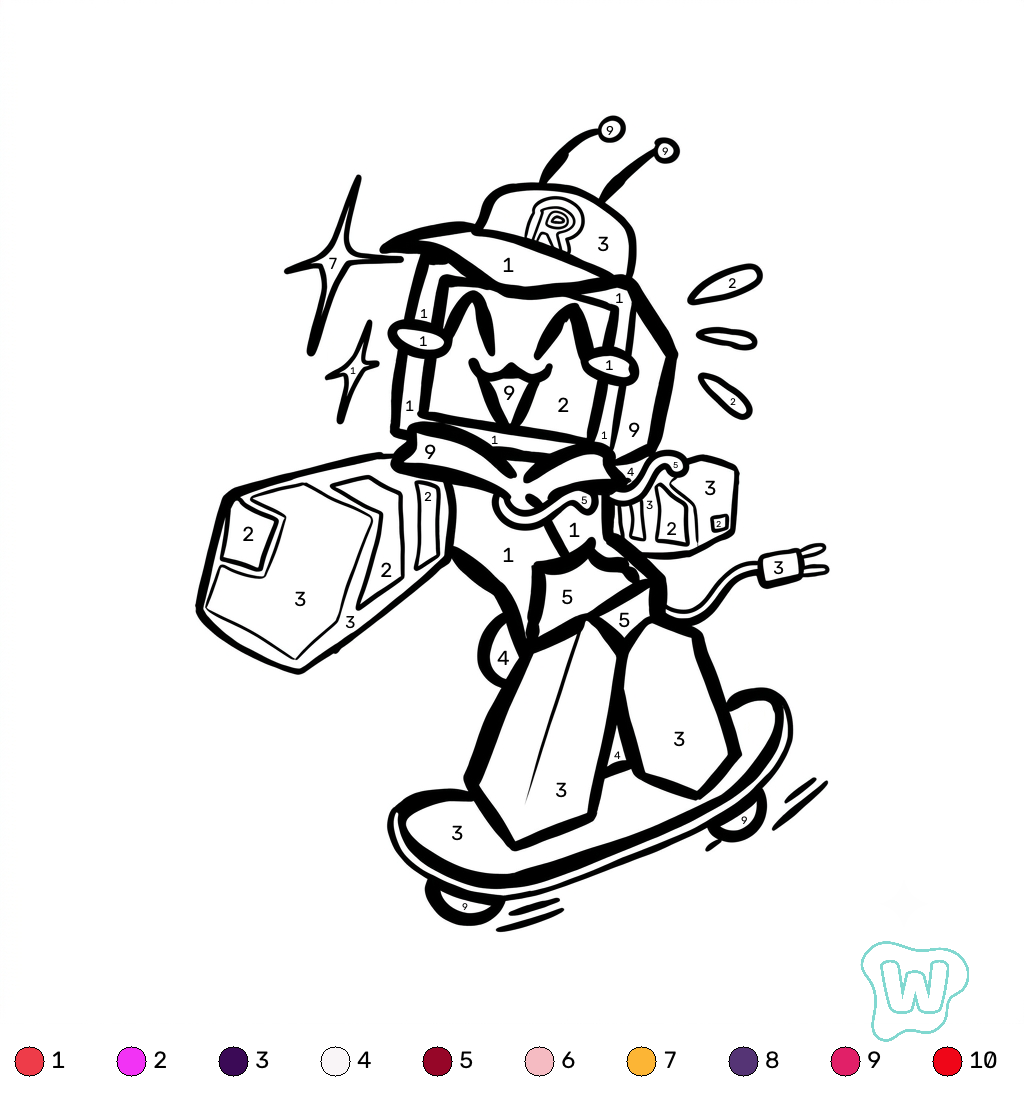 Veeronica Roblox coloring by numbers páginas para colorear para adultos
