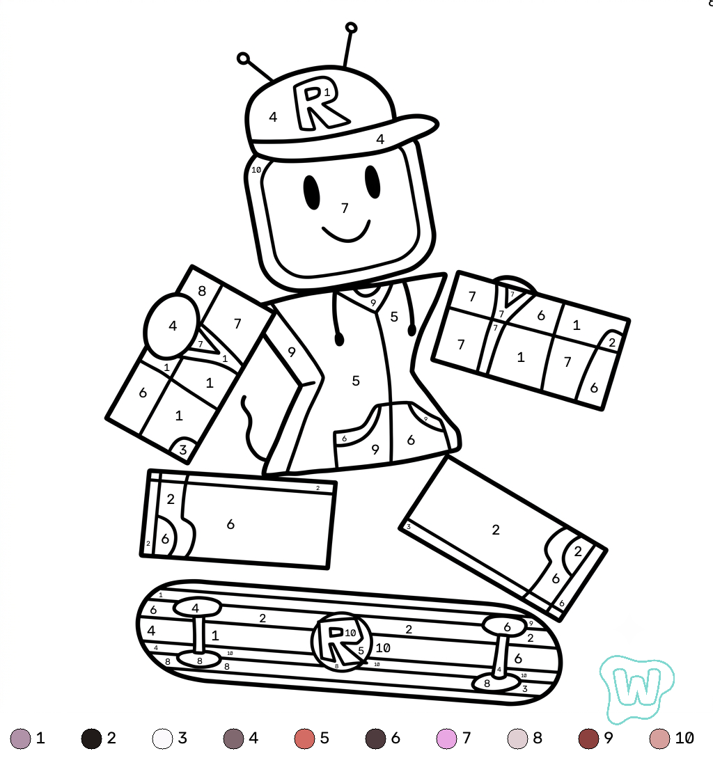 descargar PDF gratis Veeronica Roblox coloring by numbers 1