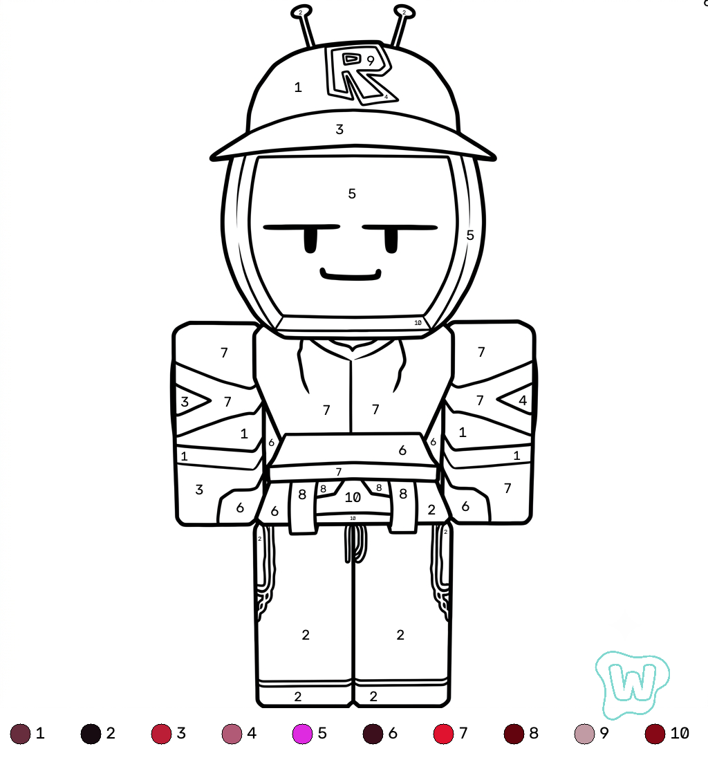 Veeronica Roblox coloring by numbers adornos para colorear
