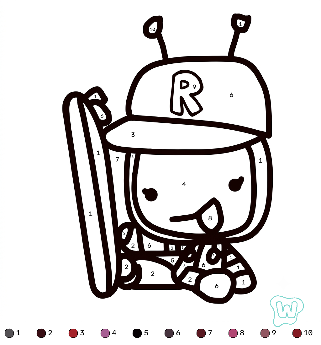 páginas para colorear gratis Veeronica Roblox coloring by numbers