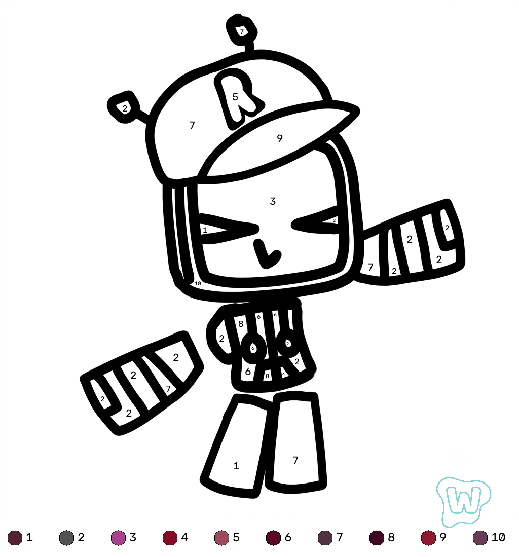 páginas para colorear detalladas de Veeronica Roblox coloring by numbers para adultos