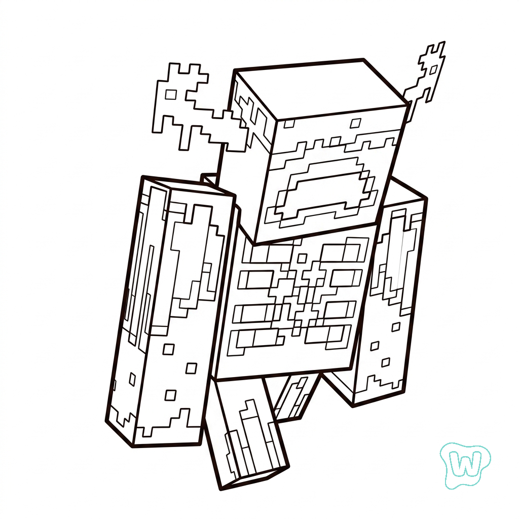 Warden Minecraft páginas para colorear pdf 1