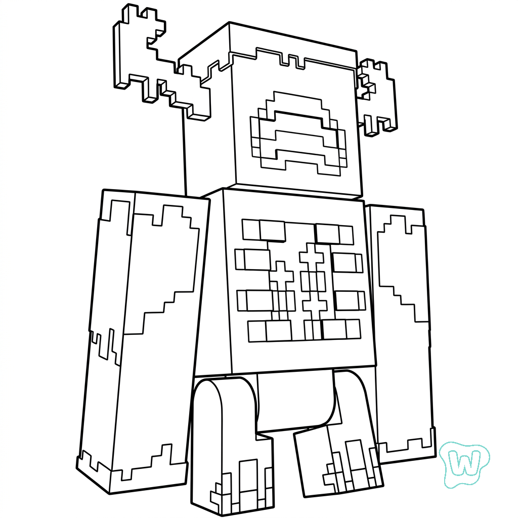 páginas para colorear para niños Warden Minecraft