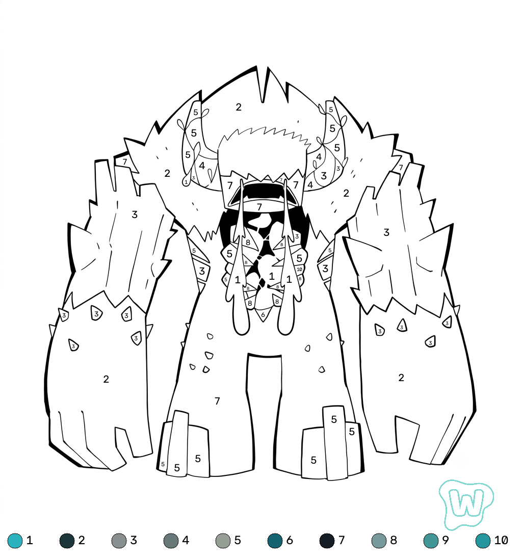 para colorear Warden Minecraft coloring by numbers
