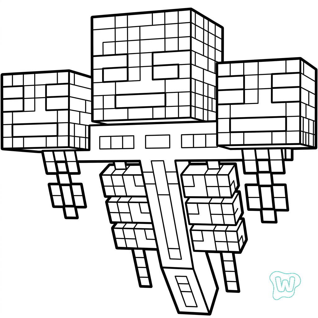 Wither Minecraft páginas para colorear