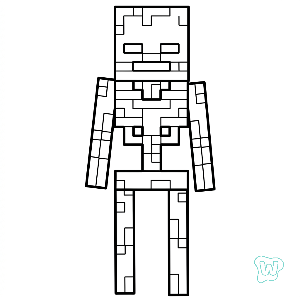 Wither Minecraft dibujos para colorear