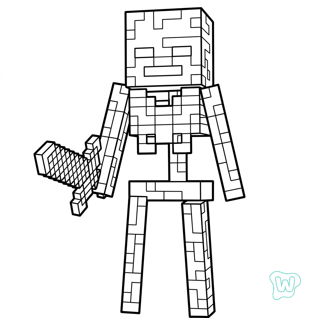 Wither Minecraft colorear y Imprimir PDF gratis