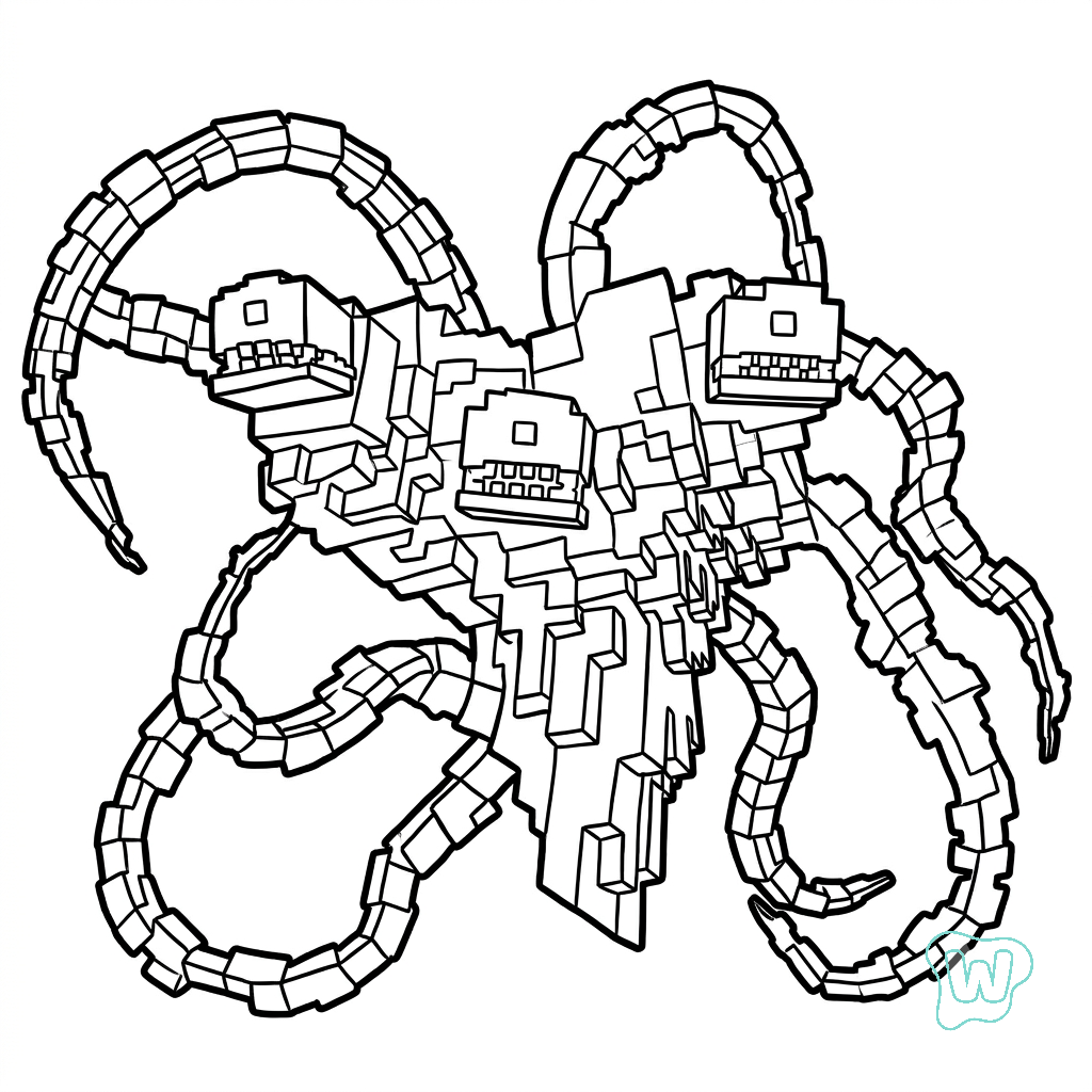 Wither Storm Minecraft para colorear y Imprimir PDF