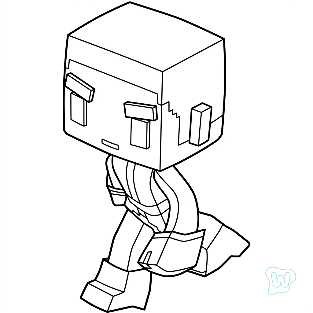Beast Boy Minecraft páginas para colorear para adultos