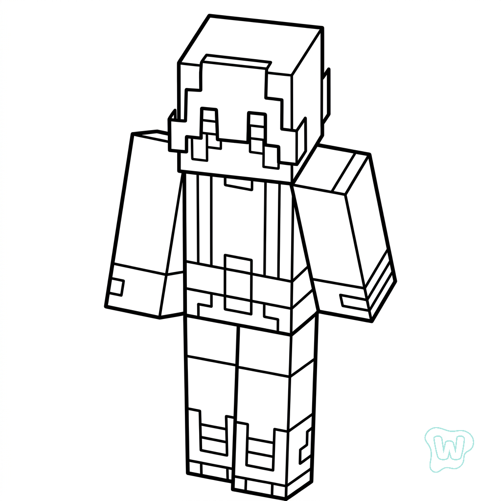 Beast Boy Minecraft para colorear y Imprimir PDF gratis