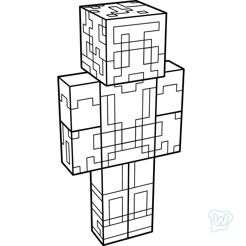 Beast Boy Minecraft páginas para colorear