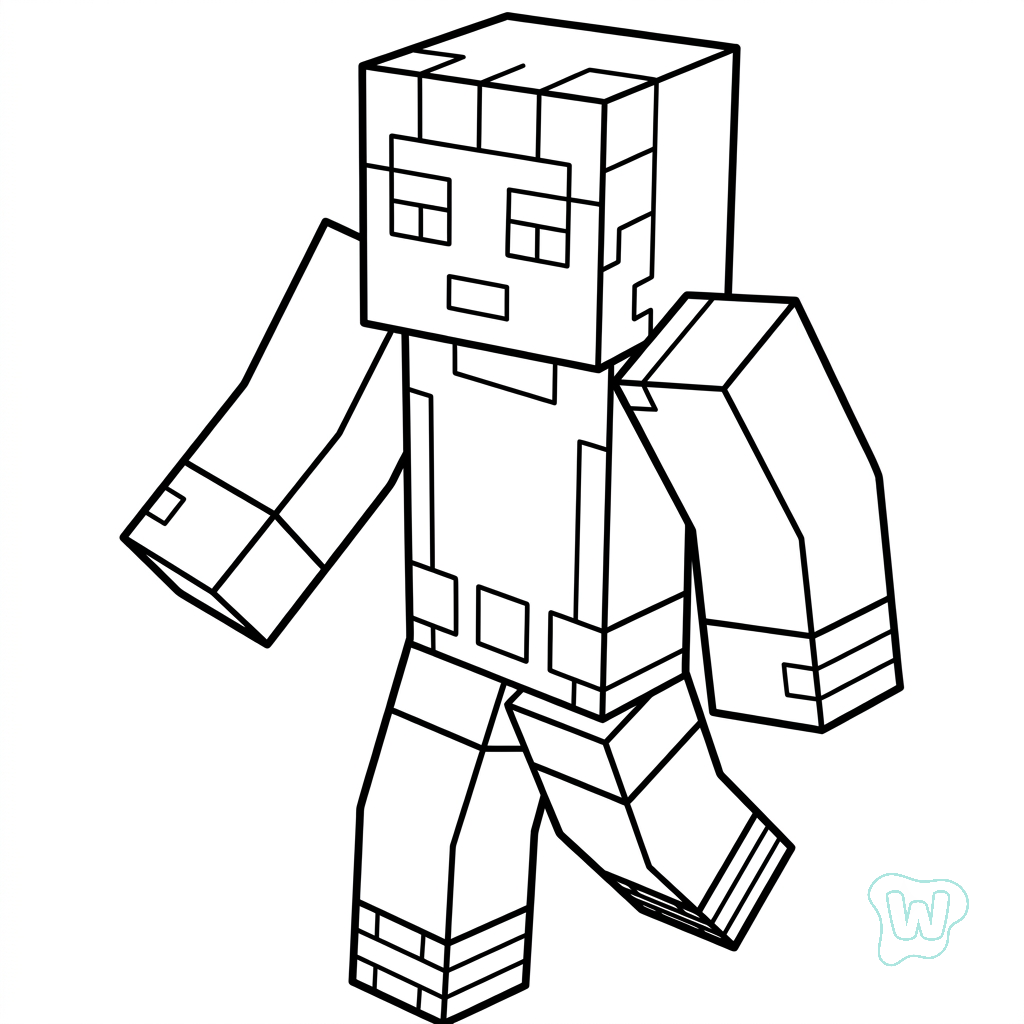 Beast Boy Minecraft páginas para colorear para adultos fáciles