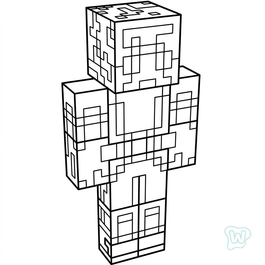 páginas para colorear imprimibles gratis Beast Boy Minecraft